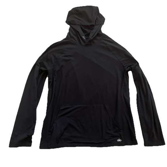 ALO Yoga Tops - ALO YOGA UNISEX BLACK HOODIE SIZE XL TRENDY ACTIVE COMFY KANGAROO POCKET
